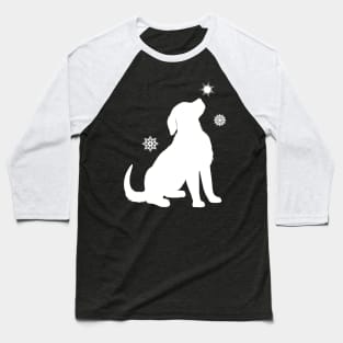 Golden Retriever Puppy with Snowflakes at the Holidays Baseball T-Shirt